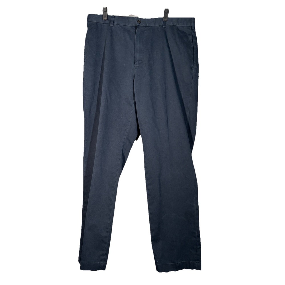 Brooks Brothers Pants Mens 38x32 Navy Blue Clark Advantage Chino Flat Front